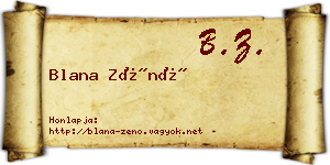 Blana Zénó névjegykártya